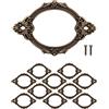 FUXXER 10 etichette per finestre in ottone bronzo anticato, design barocco, 67 x 44 mm, bronzo