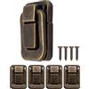 Fuxxer, 4 x serrature a chiusura a gancio per cassapanche, scatole, box, bronzo, 47 x 32 mm