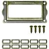 FUXXER - 10 x finestrelle per etichette, design antico, ottone e bronzo, effetto anticato, per armadi da farmacia, cassetti di schedari, mobili da cucina, 64 x 32 mm, set da 10 pezzi