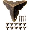 Fuxxer® 10 paraspigoli per mobili, effetto vintage anticato, in ottone, inclusi 40 chiodi compatibili