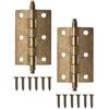 FUXXER® Set di 2 cerniere in metallo antico effetto ferro bronzo vintage 79 x 37 mm