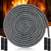 Norhogo Guarnizione intrecciata per camino e forno, 8 mm x 3 m, guarnizione in fibra di vetro con 4 strisce, guarnizione ignifuga, guarnizione per camino stufa a legna, camino, calore