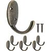 Fuxxer Ganci appendiabiti da parete in ferro massiccio, stile vintage, bronzo, set da 6 pezzi