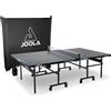 JOOLA Tavolo da ping pong per esterni JOOLA J200A incl. copertura - tavolo da ping pong professionale 6 MM superficie in alluminio composito resistente alle intemperie - telaio di base pieghevole