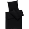 Blumtal Set di biancheria da letto in raso di cotone Blumtal premium mako 135 x 200 cm con federa 40 x 80 cm - Set di copripiumini morbidissimo con elegante lucentezza e cerniere in tinta, nero