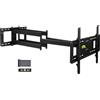 OEM Supporto da parete per TV, estensibile fino a 109 cm, a doppio braccio, nero, in metallo
