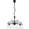 Licht-Erlebnisse Lampada a sospensione tavolo da pranzo nero, lampada da soffitto rustica stile casa di campagna, lampada a sospensione in vetro, 3 luci, E27, L:60 cm, lampada a sospensione soggiorno