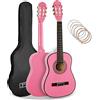 3rd Avenue Pacchetto Per Principianti Con Corde In Nylon Spagnole Per Chitarra Classica Da 1/2 Misura Per Bambini - 6 Mesi Di Lezioni Gratuite, Borsa, Corde - Rosa