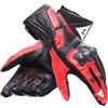 Dainese Reacto Carbon Long Gloves, Guanti Moto Lunghi in Pelle con Protezione Nocche in Carbonio e Rinforzi su Dita Smart Touch, per Uomo, Black/Red-Lava, XL