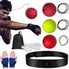 Generic Fascia per allenamento dei riflessi, set professionale di palline da boxe per reazione di boxe, tre palline in gomma espansa di peso, cinghia regolabile in nylon, migliora la precisione del tempo e la
