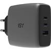 ISY CARICABATTERIA ISY IAC-7100 CARICATORE GAN da 100W, Grigio