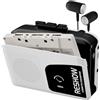 Reshow Lettore a cassette portatile, convertire le cassette a nastro in MP3 tramite USB e registrare musica MP3 - Nero