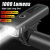 NONE 1000LM Luce anteriore per bicicletta Torcia a LED per bici luminosa Lanterna per bicicletta USB ricaricabile Lampada posteriore per bici MTB per faro da ciclismo