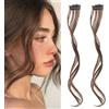 allaosify 2PC Sintesi Frangia Parrucca Estensioni Dei Capelli Ricci Clip-on Capelli Lato Frontale Lungo Ondulato Blone Frangia Con Clip Frangia Invisibile Falso Hai