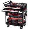 NONE SucceBuy Cassapanca per attrezzi a 5 livelli Carrello da lavoro per attrezzi con rotelle a 2 cassetti con chiusura e organizer per riporre gli attrezzi a pannello forato per magazzino garage