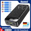 Hganus Power Bank da 60000mAh, Batteria Esterna 22.5W QC PD3.0 con Porta USB-C, Ricarica Rapida, Grande Capacità e Torcia Tascabile per iPhone 17 e Xiaomi