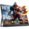 UPERFECT Monitor portatile per PC da 16 pollici 240Hz QLED 2.5K 2560x1600 100% Adobe RGB Supporta 120/144Hz con Type-C HDMI Doppi altoparlanti