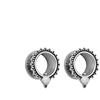 Mesnt 2 Pezzi Set Dilatatori Lobo Acciaio, 19mm Plugs Tunnels Orecchio Piercing Rotondo con Fiore Vintage, Argento