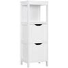 Yaheetech Armadietto da Terra in Legno Mobile per Bagno Mobile Autoportante ad Angolo Armadio con 2 Cassetti per Medicine Mobile da Cucina Salotto Soggiorno Corridoio 89 x 30 x 30 cm