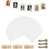 ROEOWENE 30pcs Cornice di Carta per Foto 10x15 Portafoto Cornice in Cartone | Cornici Da Parete Con Corda+ Clips Cornici Kraft Fai Da Te Da Appendere Muro Decorazione-bianco