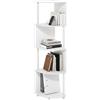 Furinno ECON scaffale angolare, a 4 ripiani libreria angolare, scaffali contenitivi a zigzag, scaffale espositivo, libreria, per organizzazione e contenimento, soggiorno, ufficio domestico, Bianco
