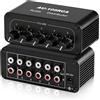 AtNeDcVh Splitter audio stereo RCA a 5 vie, 1 in 5 uscite, amplificatore di distribuzione audio, distributore di segnale RCA per altoparlanti, cuffie, amplificatori, con controllo del volume, guadagno