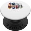London England Travel Gifts Inghilterra autobus rossi e Thamse - Vacanze Londra PopSockets PopGrip Adesivo