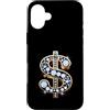 Golden Dollar Sign Diam0nds Luxury Curre Custodia per iPhone 16 Plus Oro Dollaro Segno Diam0nds Lusso Valuta Soldi