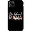 Dachshund Mama Pet Lovers Custodia per iPhone 11 Pro Max Stampa leopardata Bassotto Mama Wiener Dog Design