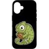 rugby chameleon mascot cute rugby oval b Custodia per iPhone 16 Rugby Camaleonte Con Palla