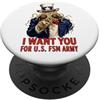 Uncle Sam I Want You 4th of July Patriot Volare Spaghetti Mostro FSM USA Divertente Vintage Retro Veterano PopSockets PopGrip Adesivo