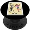 Funny Mexican Designs for Family Funny Mexican Design for Aunt - La Tia Influencer PopSockets PopGrip Adesivo