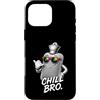Gamer Coole Sprüche Lustiges Fun Shirt C Custodia per iPhone 16 Pro Max Chill Bro Cooler - Bottiglia da letto con occhiali da sole, con scritta divertente