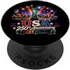 LGBT Pride U.S.A. 250th Anniversary by N LGBT Pride Freedom For All Skyline USA 250° Anniversario PopSockets PopGrip Adesivo