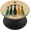 Retro Atomic Cosmic Cat Mid Century Mystic Cats Celestial Eye Moon Feline PopSockets PopGrip Adesivo