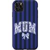 Animal Print Cute And Fun Custodia per iPhone 11 Pro Max Fiocco a righe blu navy Supercute Mum