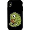 rugby chameleon mascot cute rugby oval b Custodia per iPhone X/XS Rugby Camaleonte Con Palla