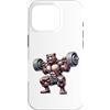 Bear Lifting Barbell Workout Fitness Str Custodia per iPhone 16 Pro Orso con bilanciere Fitness Training Muscle Building