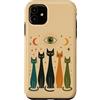Retro Atomic Cosmic Cat Mid Century Custodia per iPhone 11 Mystic Cats Celestial Eye Moon Feline