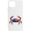 Red White Patriotic Crab Festive for All Custodia per iPhone 14 Plus Red White Patriotic Crab Design 4 luglio 250 Anno