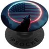 Buy Cool Shirts Lupo sotto la luna patriottica PopSockets PopGrip Adesivo