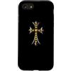 LUKE GALLERY Custodia per iPhone SE (2020) / 7/8 The Yellow Shine Heart Pave Diamonds Silver Cross