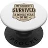 Cute Coquette Teacher Humor End Of Year I miei studenti sono sopravvissuti a un intero anno di me Vintage Teacher PopSockets PopGrip Adesivo