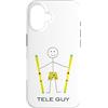 Whyitsme Design Custodia per iPhone 16 Funny Mens Tele Sci, Ragazzi Telemark sciatore