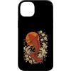 Wholesome Sketch Co Custodia per iPhone 14 Plus Giapponese Koi Fish Cherry Blossom Ocean Wave Red Sun Art