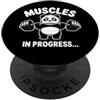 Funny Panda Weightlifting Muscles In Pro Divertente Panda Sollevamento Pesi Muscoli In Progress Palestra Umorismo PopSockets PopGrip Adesivo