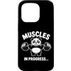Funny Panda Weightlifting Muscles In Pro Custodia per iPhone 15 Pro Divertente Panda Sollevamento Pesi Muscoli In Progress Palestra Umorismo
