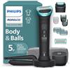 Norelco Philips BG9485/50 Norelco Body Groomer serie 9000, rasoio intimo bidirezionale e sistema di rasatura impermeabile, per corpo bagnato e asciutto, con attacco posteriore pieghevole e pulitore cubo UV