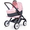 Smoby Maxi Cosi - Passeggino Multifunzione 3 in 1, per Bambole Fino a 42 cm, Passeggino trasformabile per Diverse Esigenze in Design Quinny, per Bambini dai 3 Anni in su