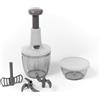 Meridiana CHEF ROTOR Mixer Tritatutto Manuale, 5 Lame acciaio Inox, Trita Verdure, Frullatore Manuale Taglio di Cipolla Manuale Tritaverdure, press Chopper, Contenitore 900 + 500 ml (Bianco)